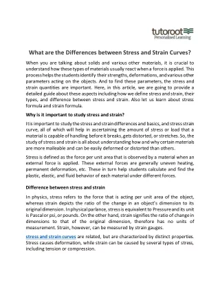 What are the differences between stress and strain curves?