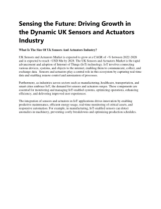 Top Players of UK Sensors and Actuators Market