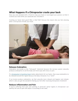 Why It Feels Amazing When a Chiropractor Cracks Your Back