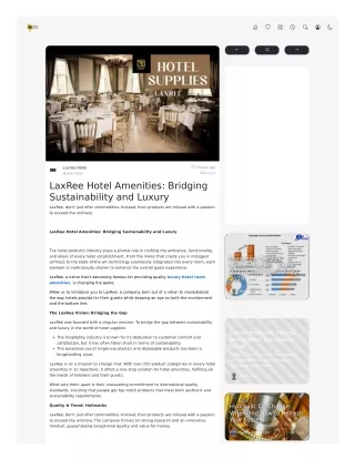 LaxRee Hotel Amenities: Bridging Sustainability and Luxury