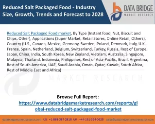 Reduced salt packaged food Market
