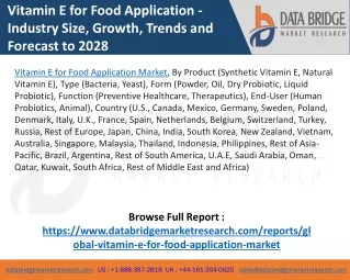 Vitamin E for Food Application Market