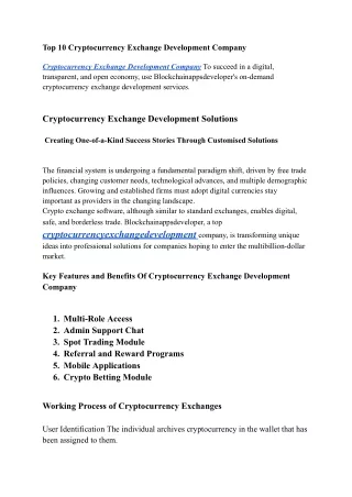 cryptocurrency exchange development company