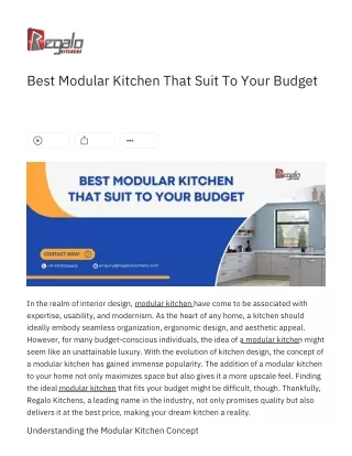 Best Modular Kitchen That Suit To Your Budget