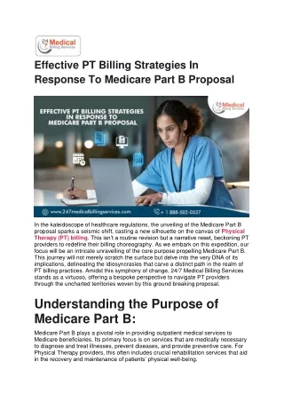 Effective PT Billing Strategies In Response To Medicare Part B Proposal