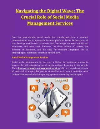 Navigating the Digital Wave- The Crucial Role of Social Media Management Services