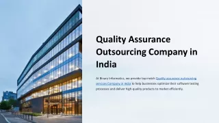 Quality Assurance Outsourcing Company in India