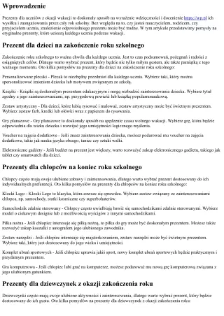 Pomysły na prezenty dla uczniów z okazji wakacji - świeże inspiracje