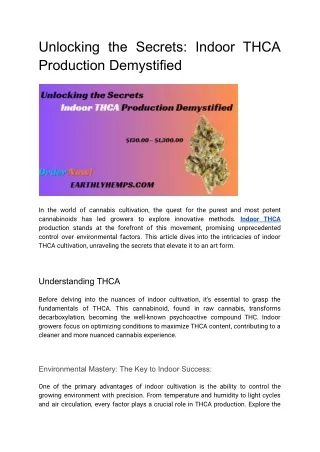 Unlocking the Secrets_ Indoor THCA Production Demystified