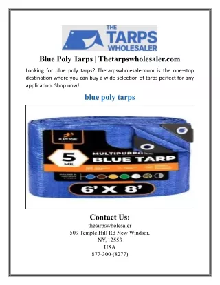 Blue Poly Tarps | Thetarpswholesaler.com