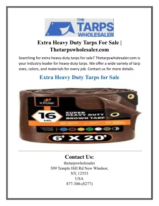 Extra Heavy Duty Tarps For Sale | Thetarpswholesaler.com