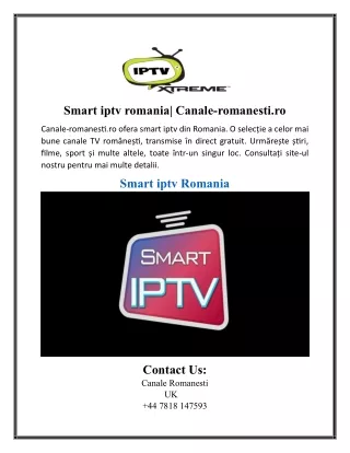 Smart iptv romania| Canale-romanesti.ro