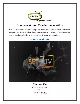 Abonament iptv| Canale-romanesti.ro