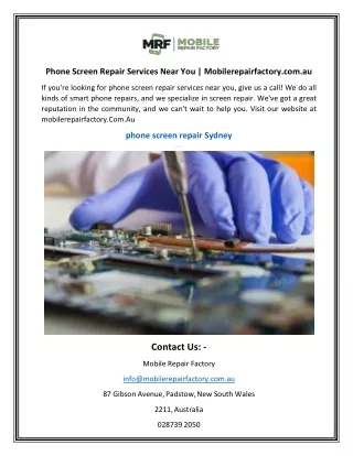 Phone Screen Repair Services Near You