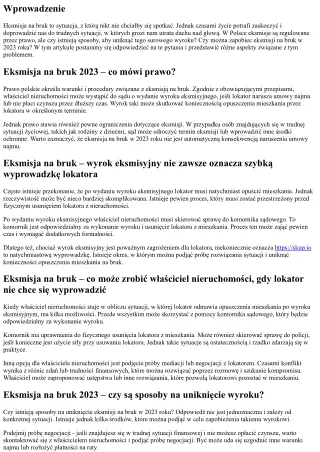 Eksmisja na bruk 2023 – czy można zapobiec takiemu wyrokowi?