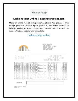 Make Receipt Online  Expensesreceipt