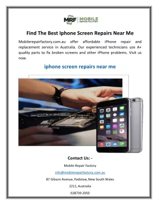 Find The Best Iphone Screen Repairs Near Me