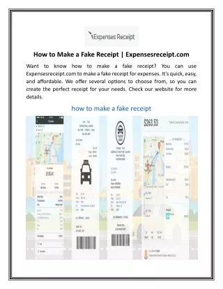 How to Make a Fake Receipt  Expensesreceipt