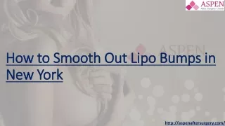How to Smooth Out Lipo Bumps in New York