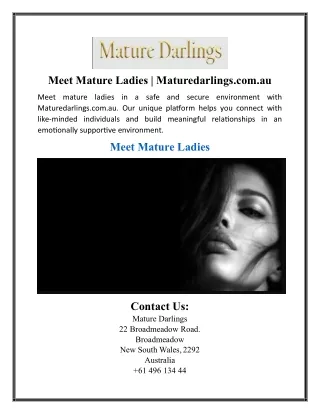 Meet Mature Ladies | Maturedarlings.com.au