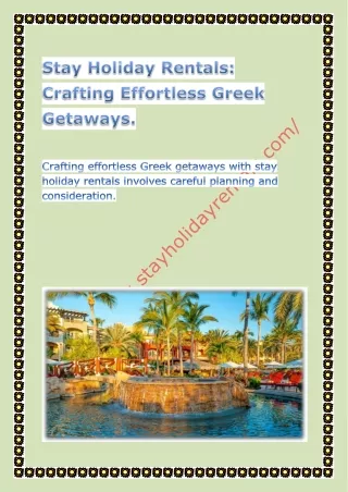 Stay Holiday Rentals Crafting Effortless Greek Getaways.