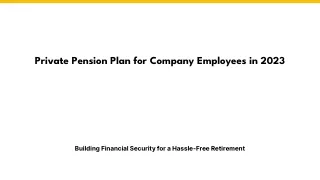 Private Pension Plan for Company Employees in 2023