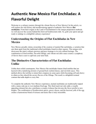 Authentic New Mexico Flat Enchiladas
