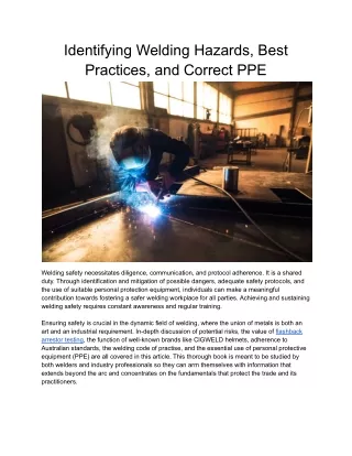 Identifying Welding Hazards, Best Practices, and Correct PPE