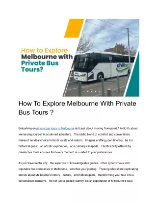 Melbourne Exploration Simplified: Private Bus Tour Mastery