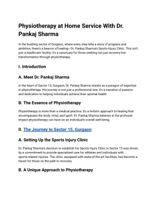 Physiotherapy at Home Service | Dr. Pankaj Sharma.