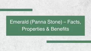 Emerald (Panna Stone) – Facts, Properties & Benefits