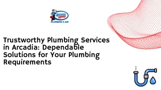 Trustworthy Plumbing Services in Arcadia Dependable Solutions for Your Plumbing Requirements