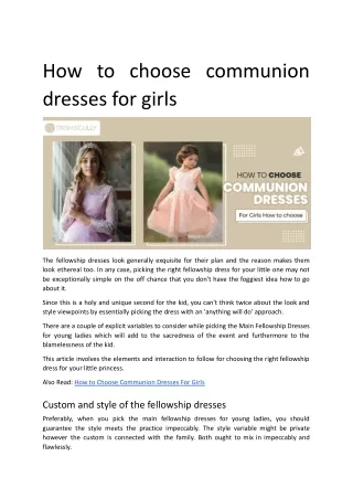 How to choose communion dresses for girls.docx