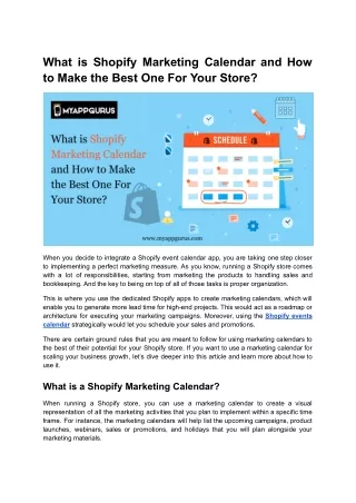 What is Shopify Marketing Calendar and How to Make the Best One For Your Store?