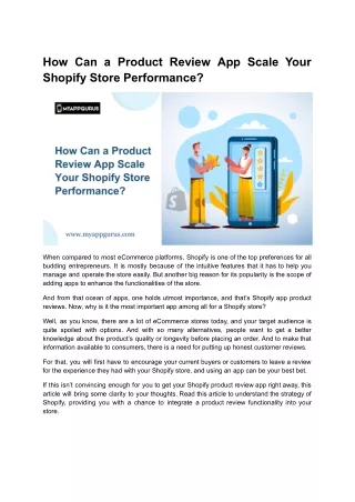 How Can a Product Review App Scale Your Shopify Store Performance?