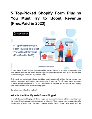 5 Top-Picked Shopify Form Plugins You Must Try to Boost Revenue (Free_Paid in 2023)