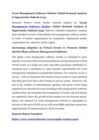 Event Management Software Market: Global Demand Analysis & Opportunity 2035