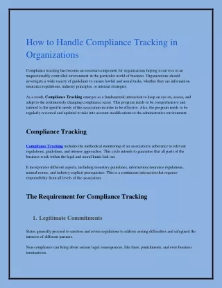 compliance tracking