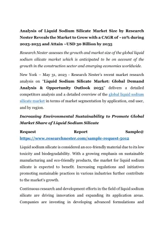 Liquid Sodium Silicate Market