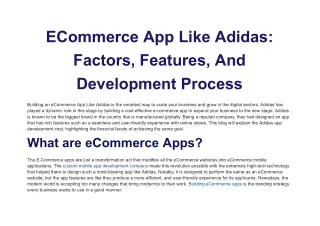 ECommerce App Like Adidas_ Factors, Features, And Development Process