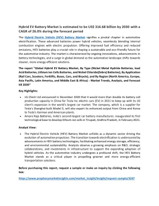 Hybrid EV Battery Market