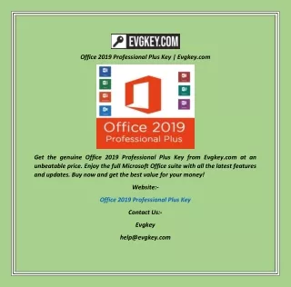 Office 2019 Professional Plus Key  Evgkey