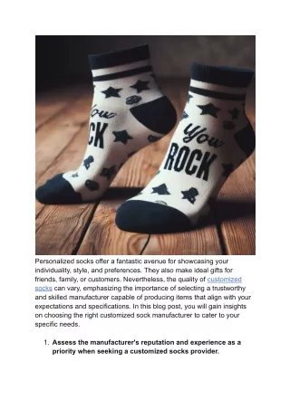 Mastering the Art of Choosing the Perfect Customized Socks Manufacturer