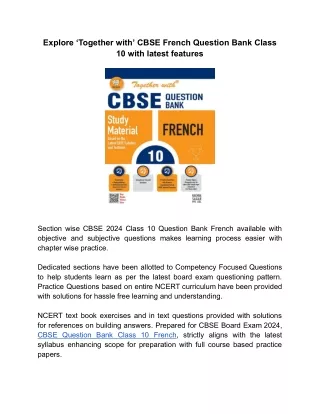 Provide a boost to learning with ‘Together with’ CBSE Question Bank Class 10