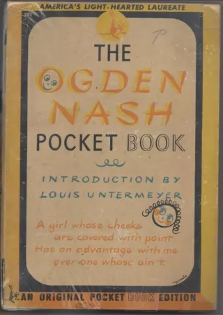 [READ DOWNLOAD] The OGDEN NASH POCKET BOOK. Pocket Books #251. Introduction by Louis Untermeyer.