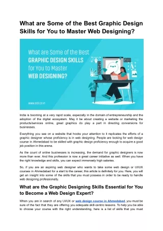 What are Some of the Best Graphic Design Skills for You to Master Web Designing?