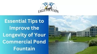 Essential Tips to Improve the Longevity of Your Commercial Pond Fountain