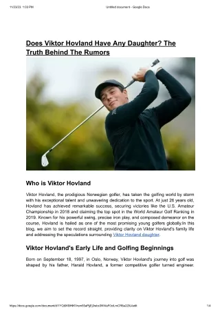 Does Viktor Hovland Have Any Daughter-The Truth Behind The Rumors