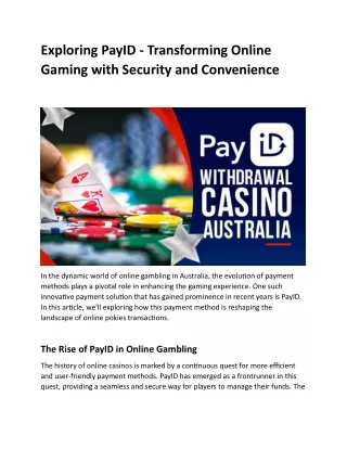 Exploring PayID - Transforming Online Gaming with Security and Convenience