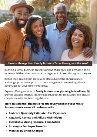 How to Manage Your Family Business Taxes Throughout the Year?